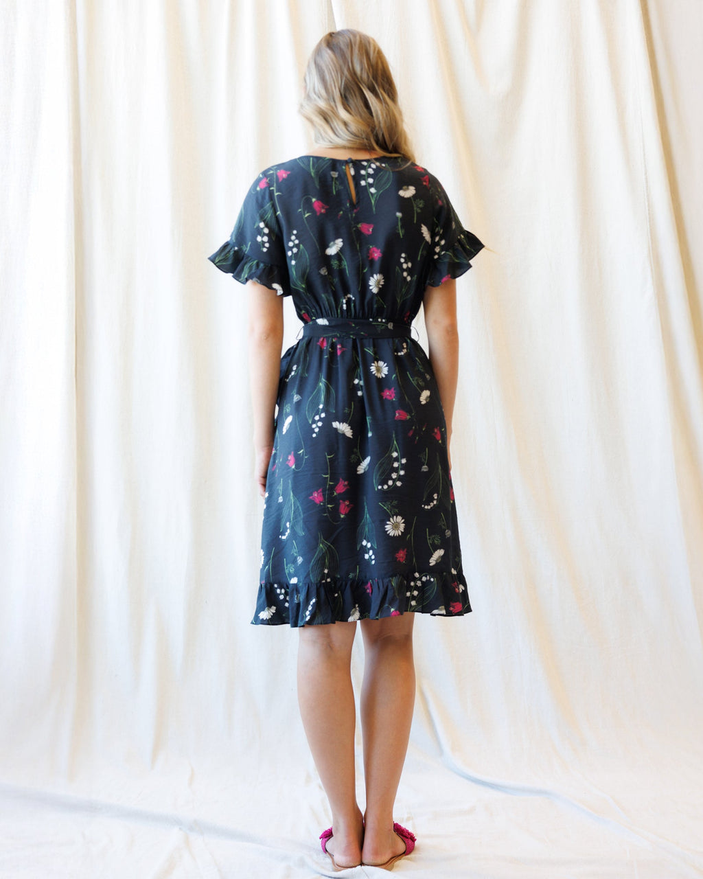 Ruffle & Wrap Dress by Downeast