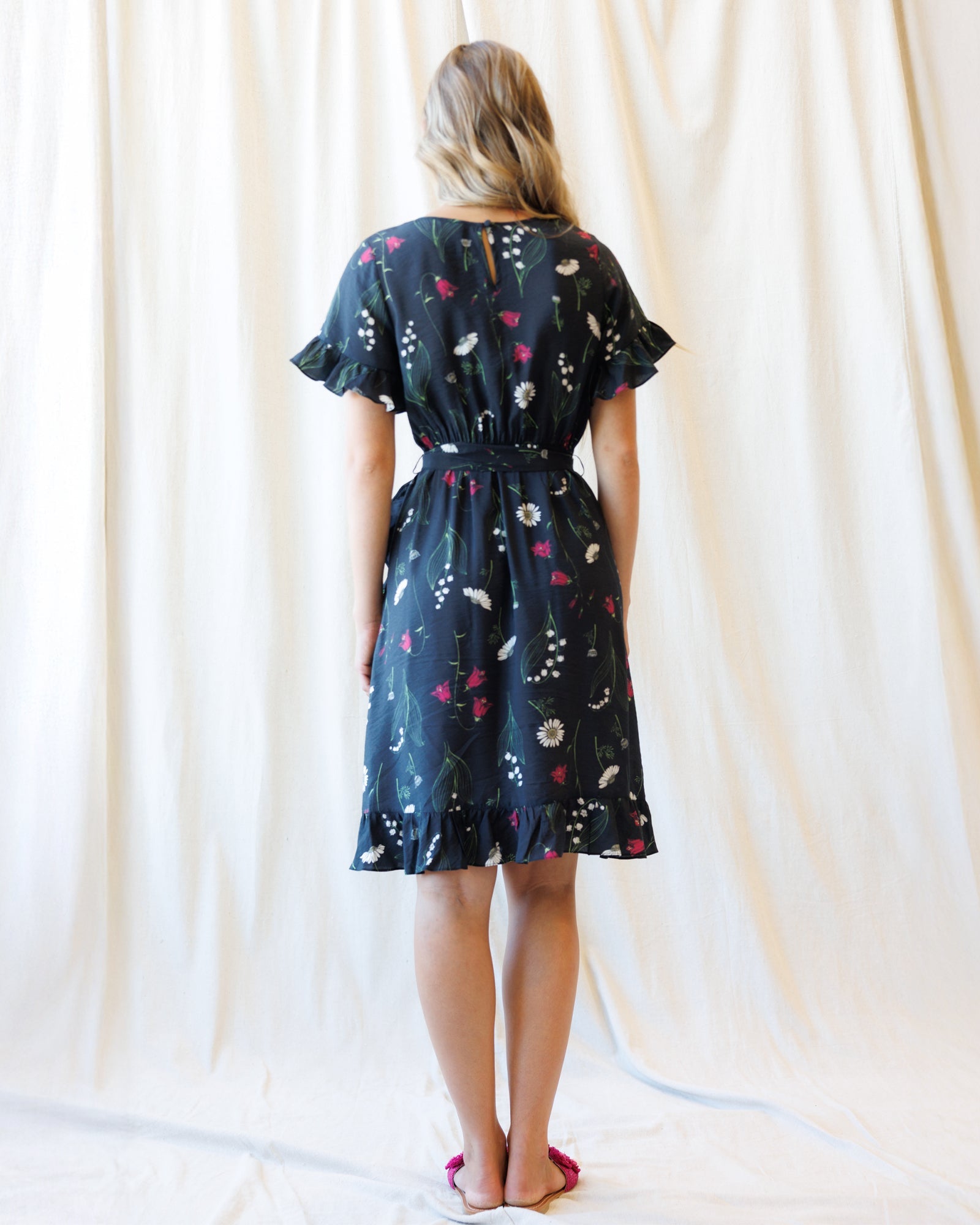 Ruffle & Wrap Dress by Downeast