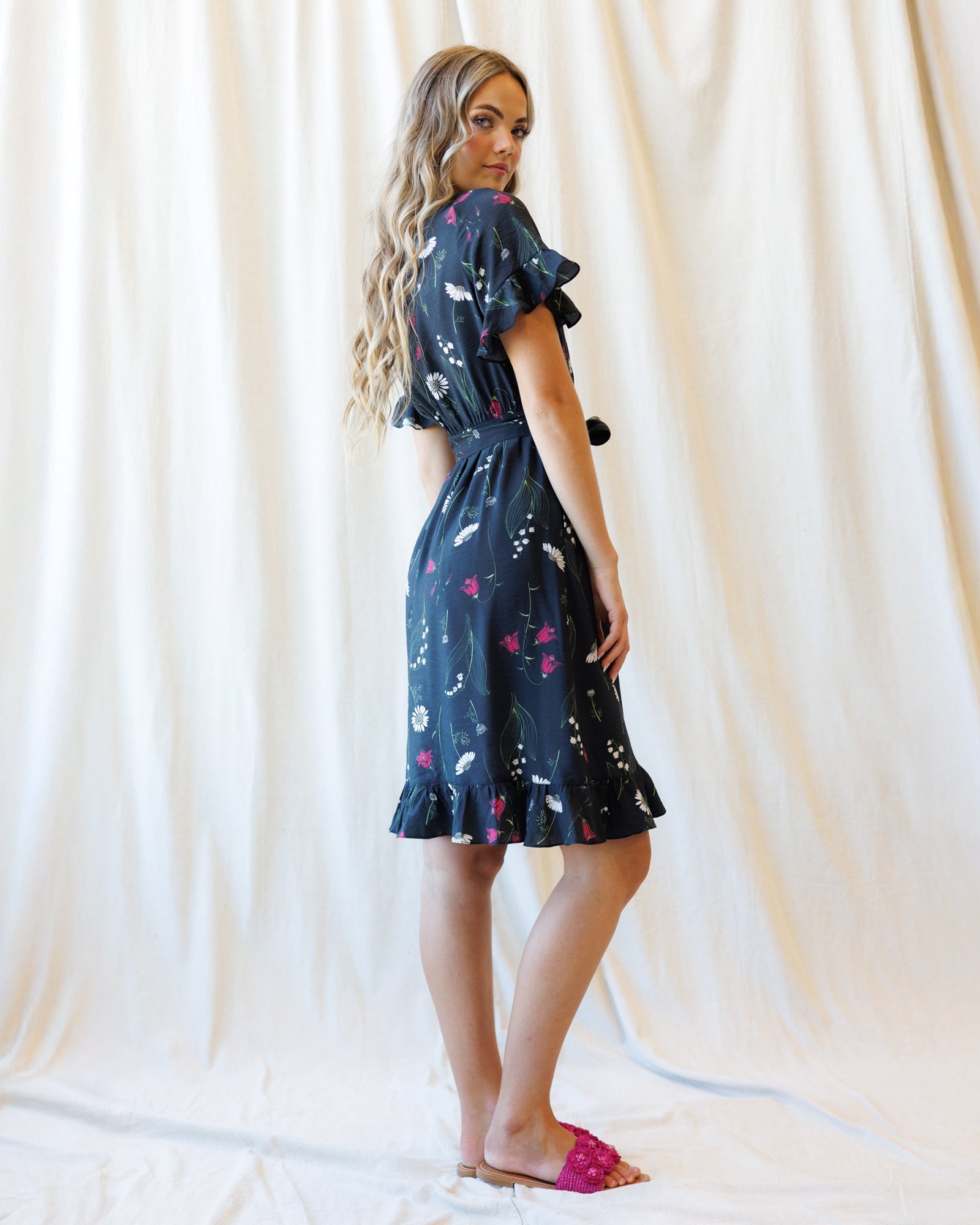 Ruffle & Wrap Dress by Downeast