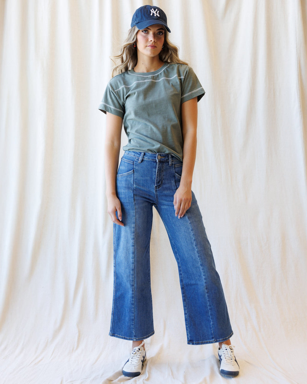High Rise Seamed Wide Leg Ankle by Downeast
