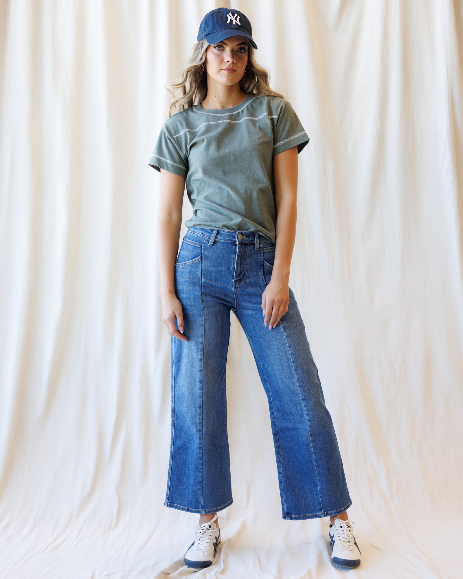 High Rise Seamed Wide Leg Ankle by Downeast