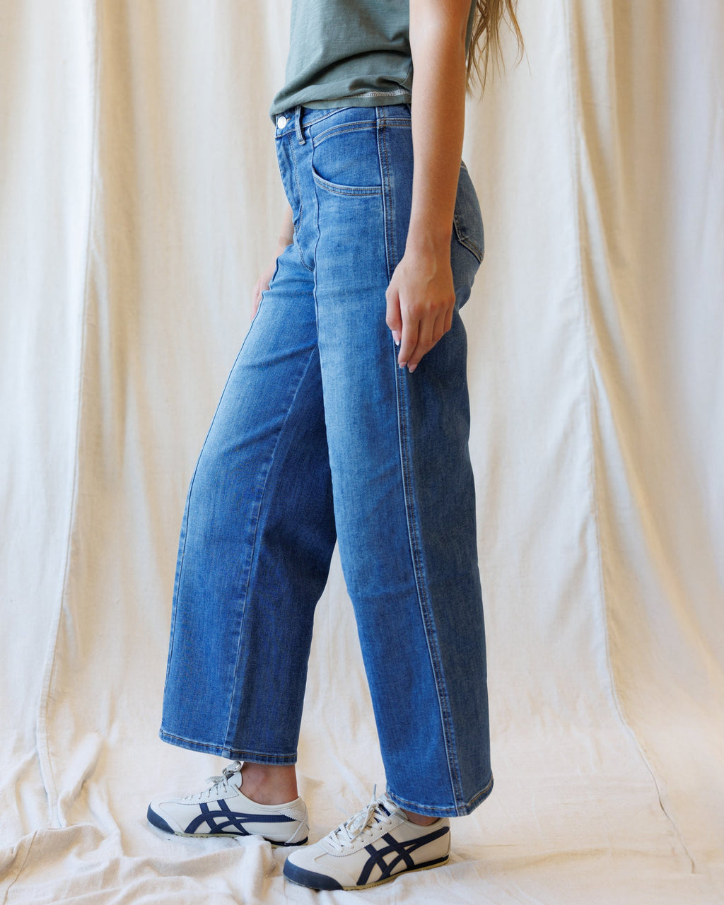 High Rise Seamed Wide Leg Ankle by Downeast