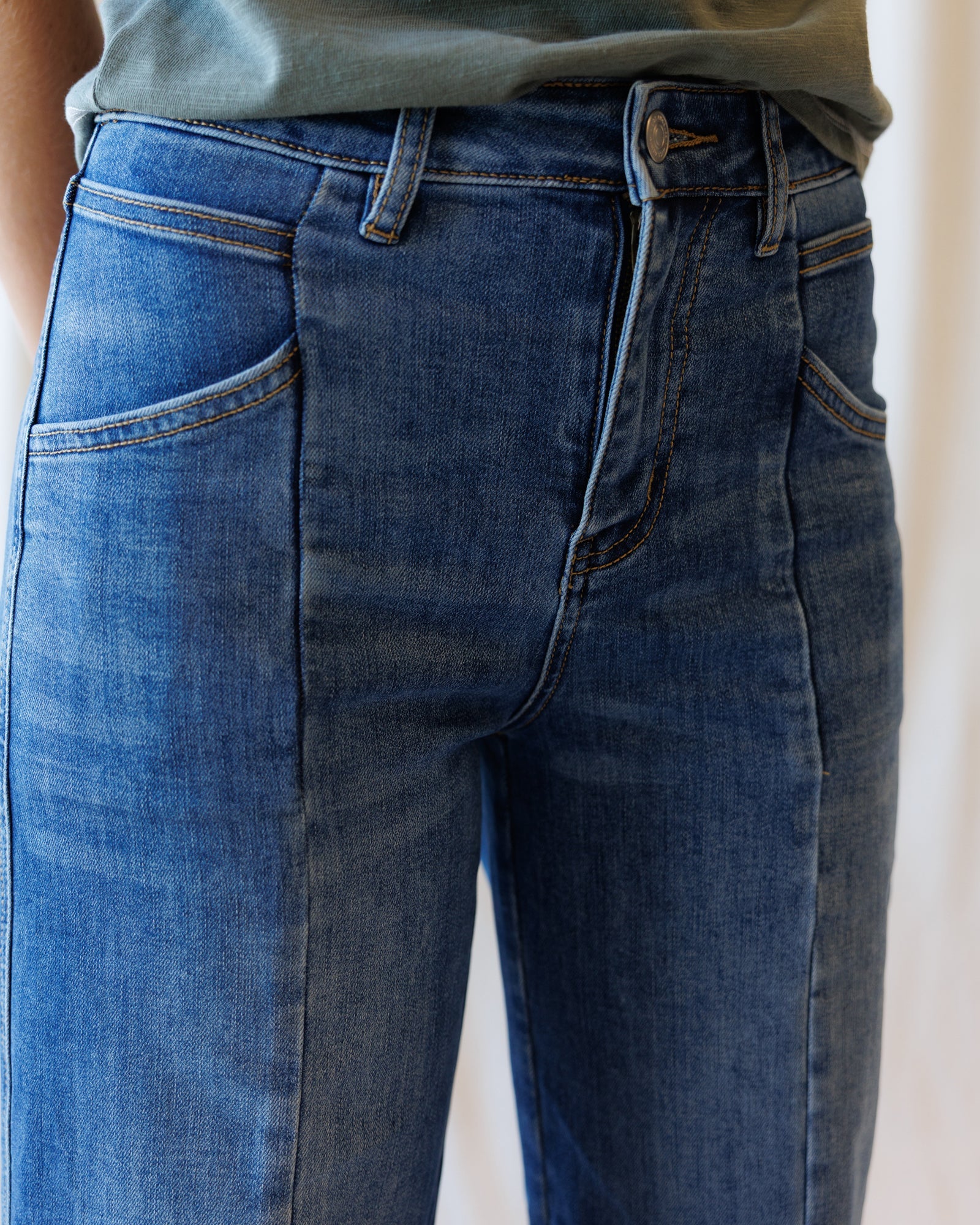 High Rise Seamed Wide Leg Ankle by Downeast
