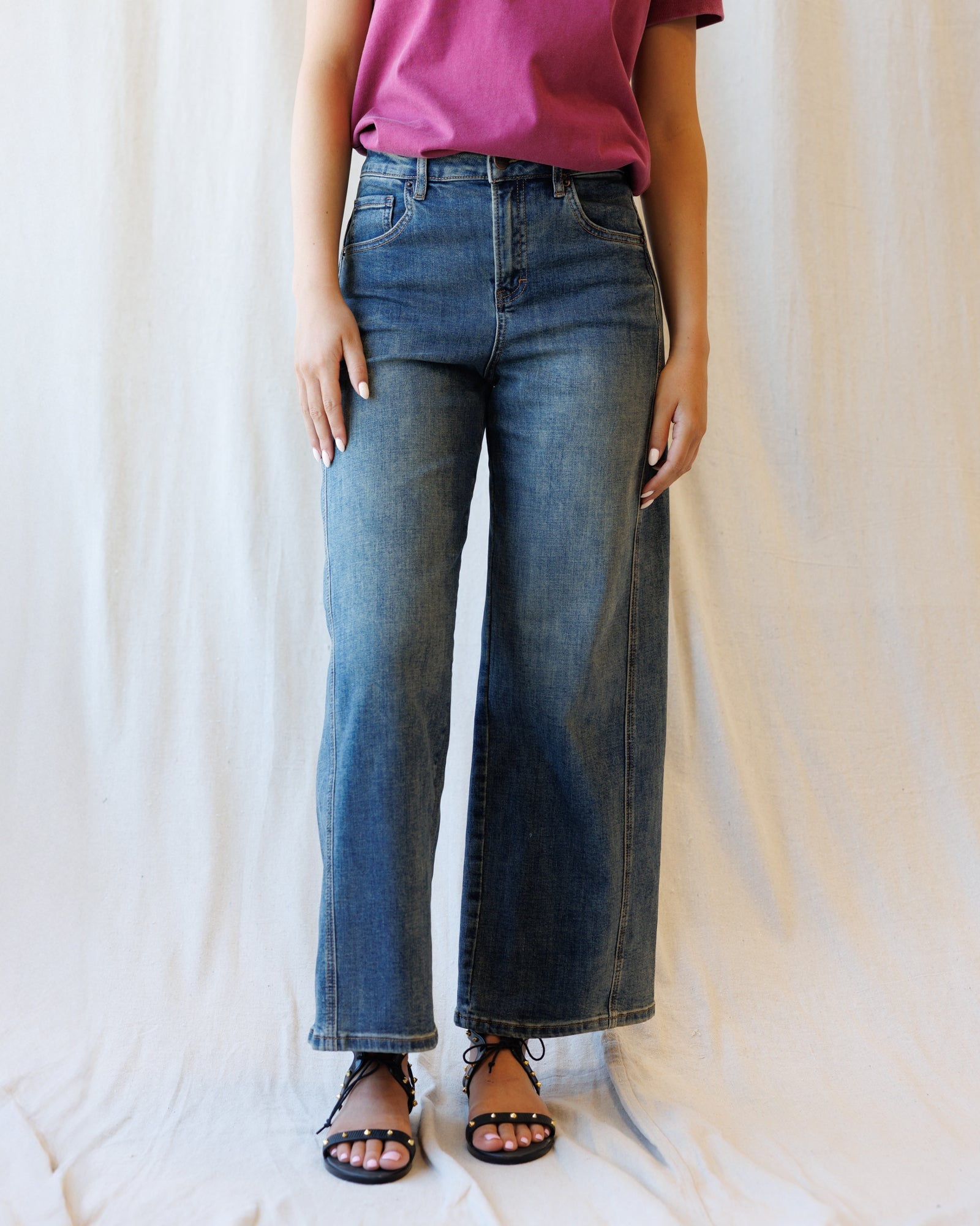 Super High Ankle Wide Leg Flattering Seam by Downeast