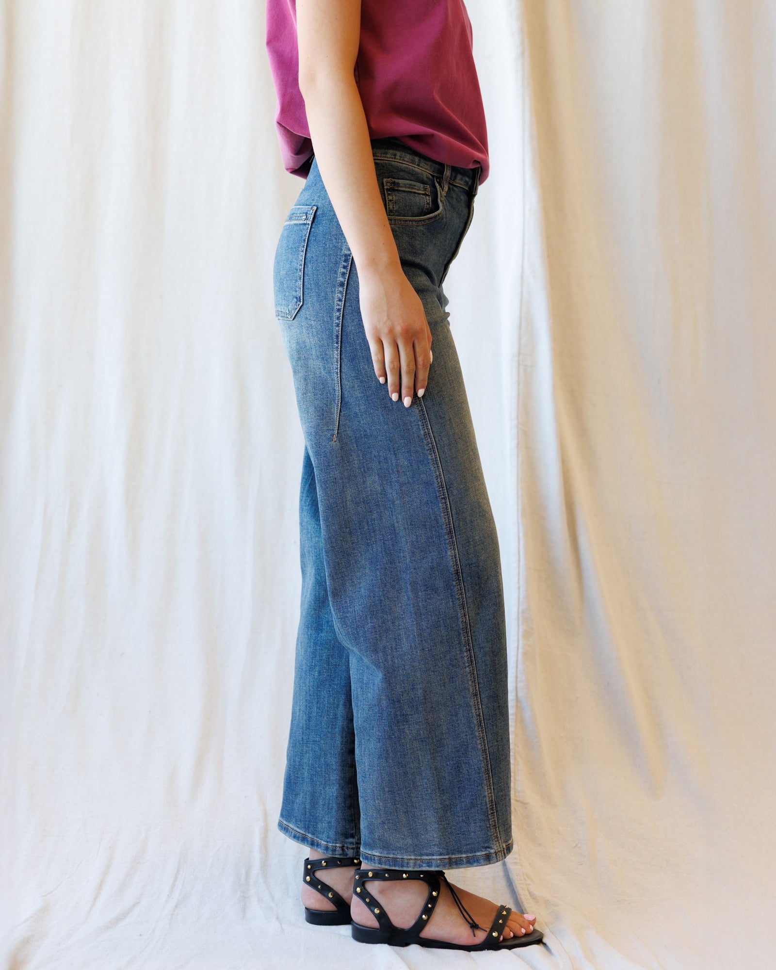 Super High Ankle Wide Leg Flattering Seam by Downeast