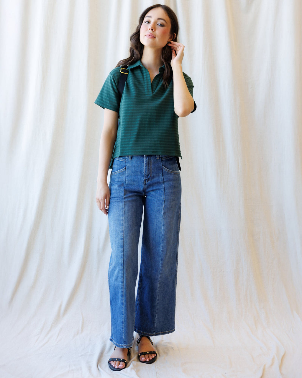 High Rise Seamed Wide Leg Ankle by Downeast