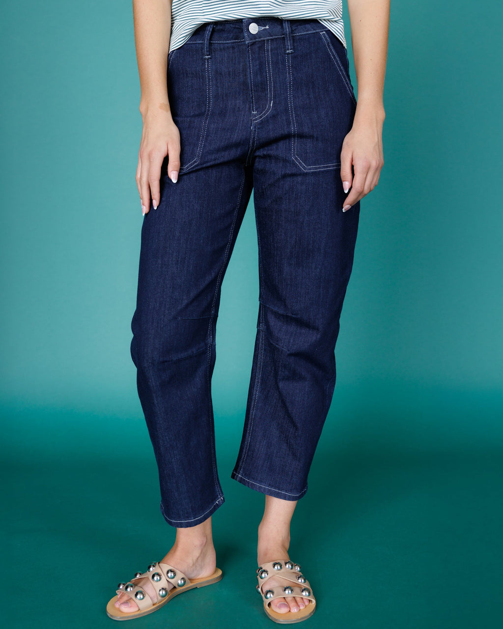 Super High Rise Barrel-Leg Jeans by Downeast