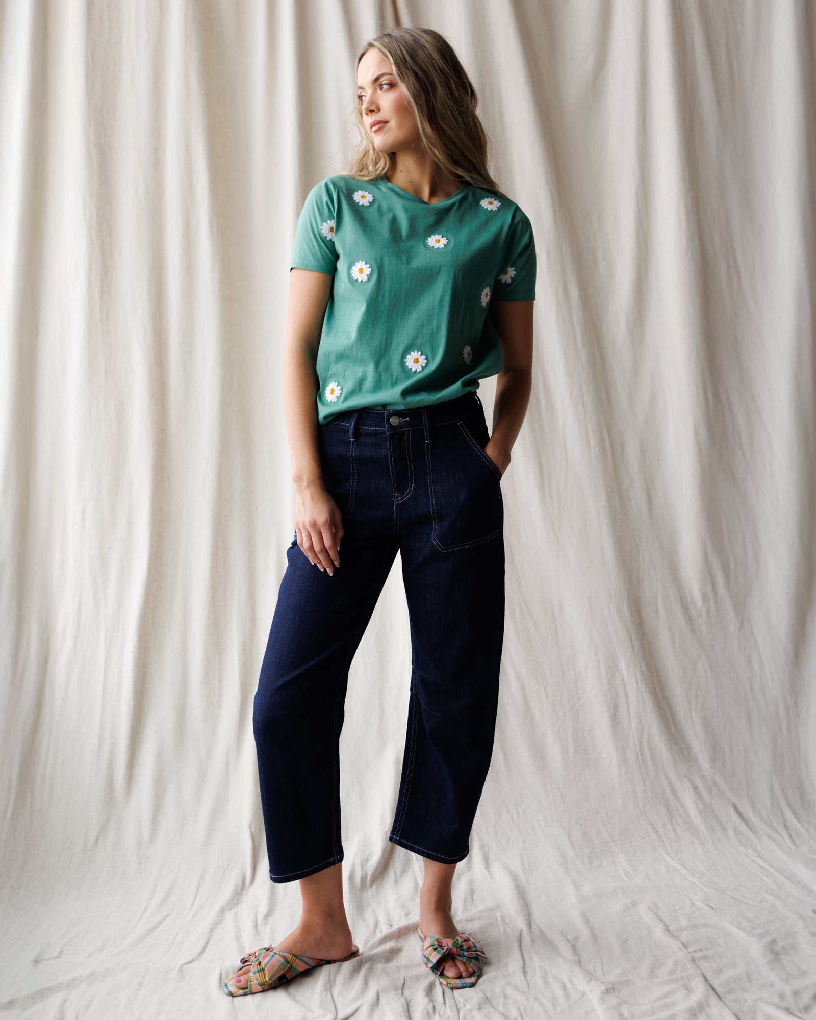 Super High Rise Barrel-Leg Jeans by Downeast