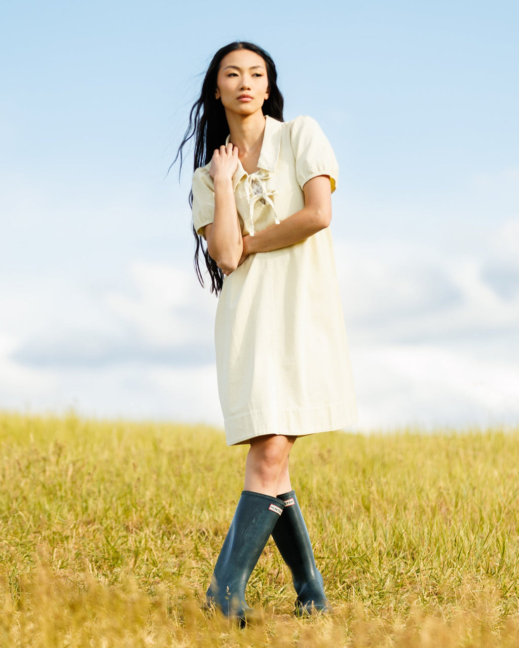Demure Denim Dress by Downeast