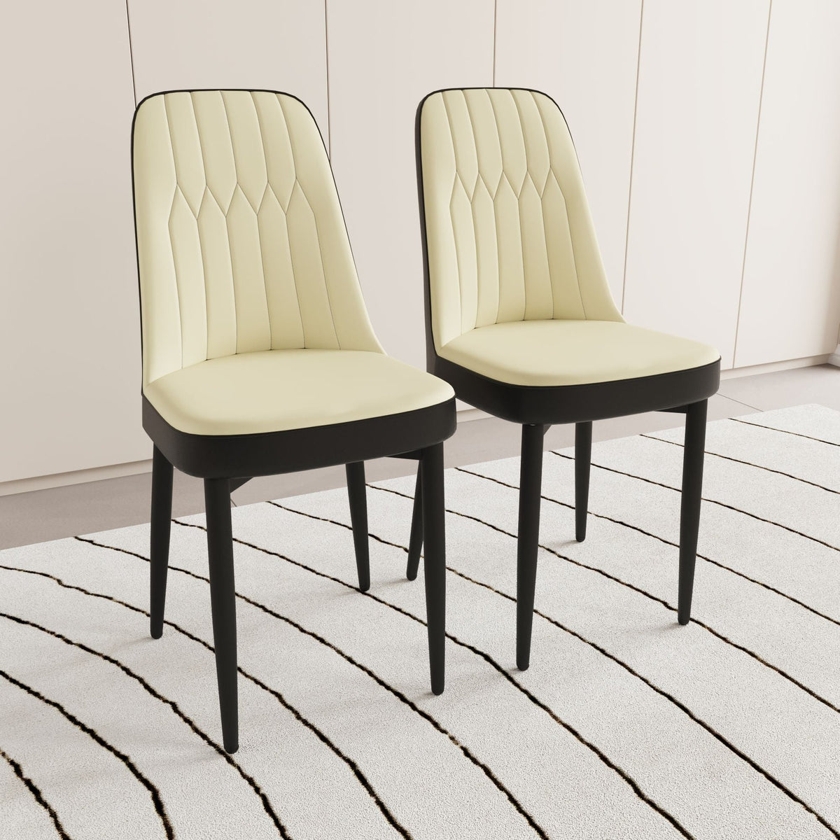 Modern Dining Chair With Cushions And Metal Legs by Unique Piece Furniture
