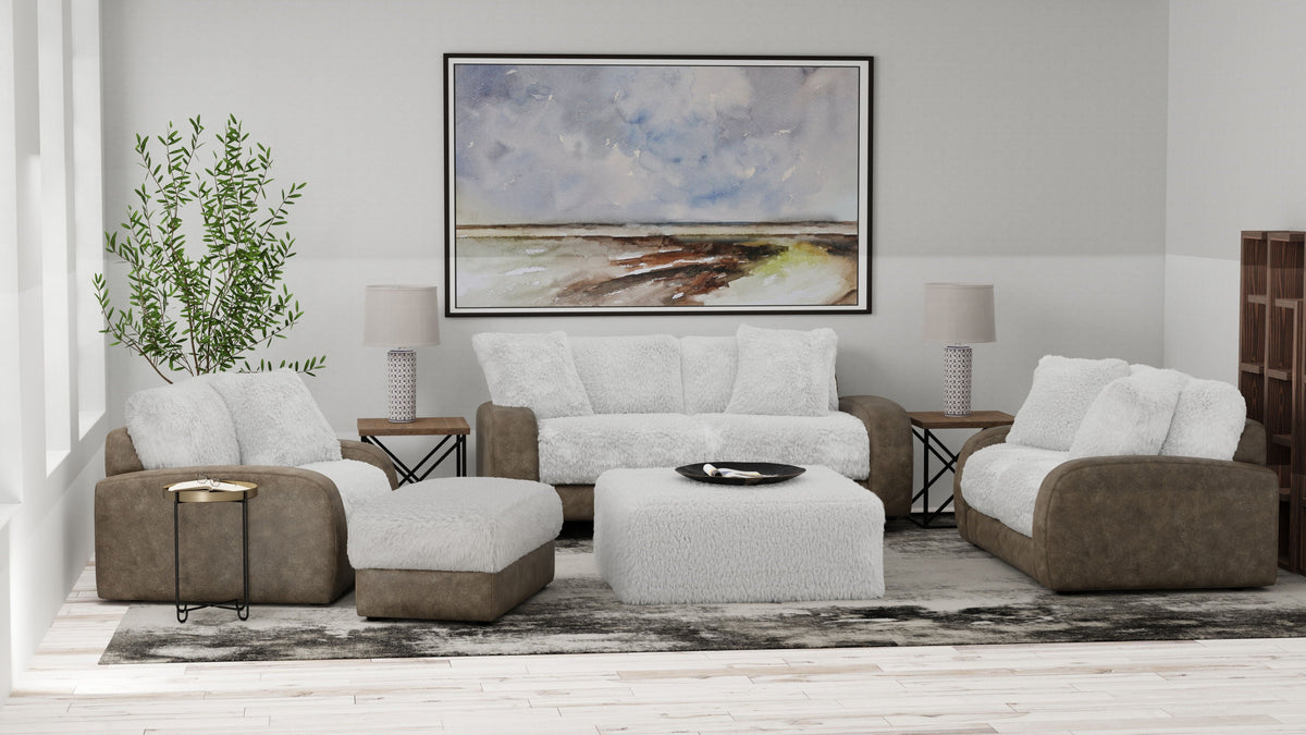 Snowball - Cocktail Ottoman - White by Unique Piece Furniture