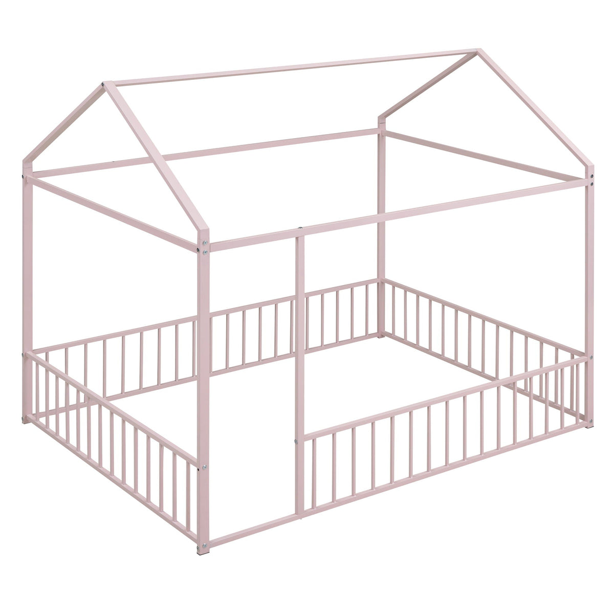 Metal Bed House Bed Frame With Fence by Unique Piece Furniture