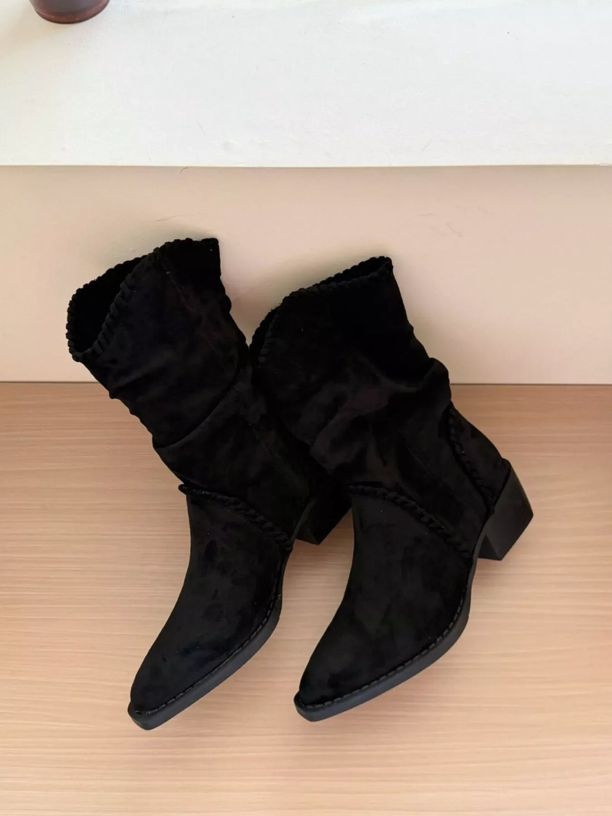 Point Toe Block Heels Boots by FitiqueFit