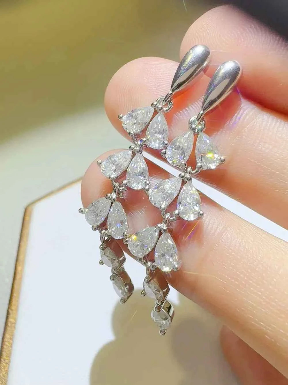 6 Carat Moissanite 925 Sterling Silver Bar Earrings by Wild and Free Boutique