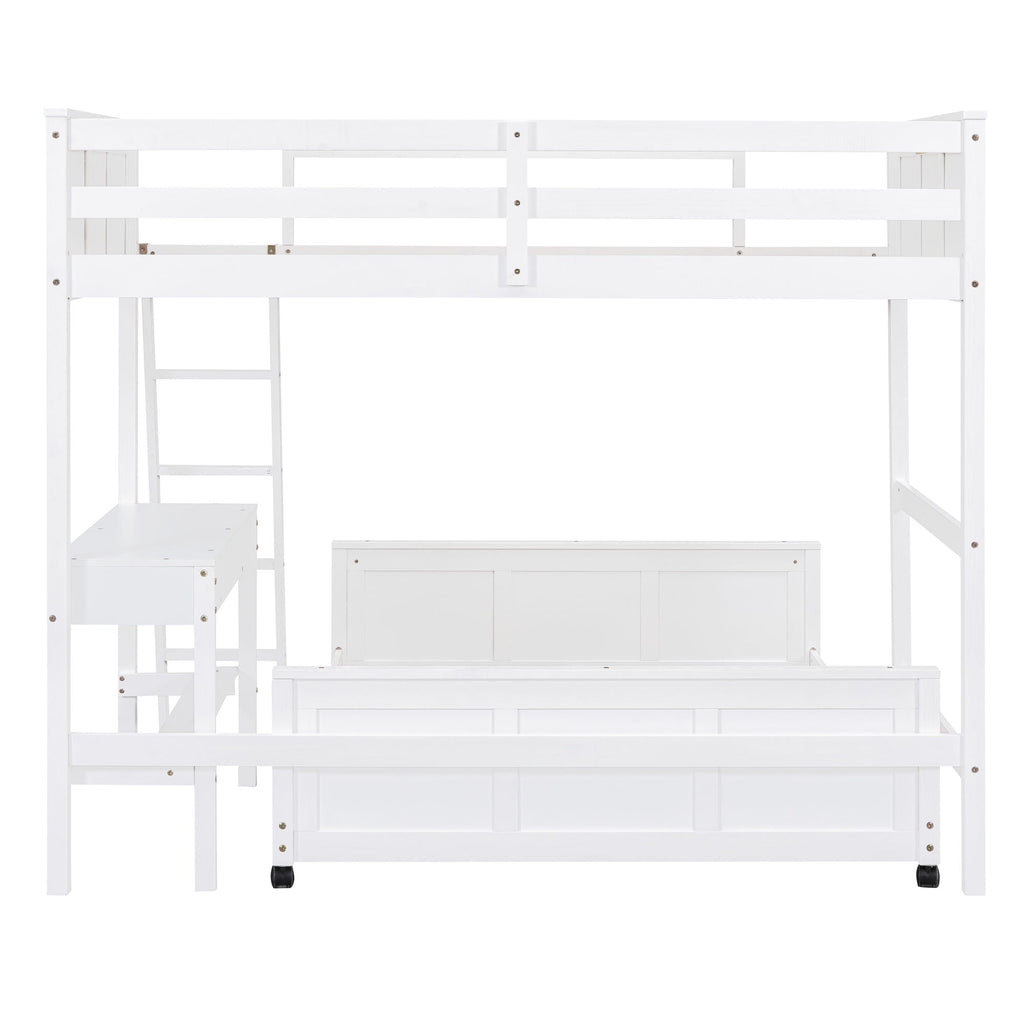 Full Over Full Bunk Bed With Desk by Unique Piece Furniture