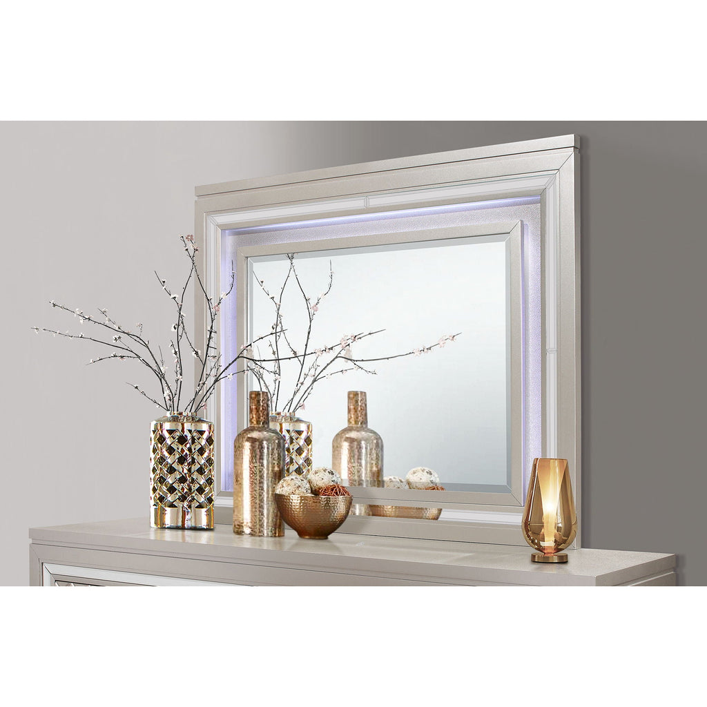 Cross - Glam Mirror With LED - Champagne by Unique Piece Furniture