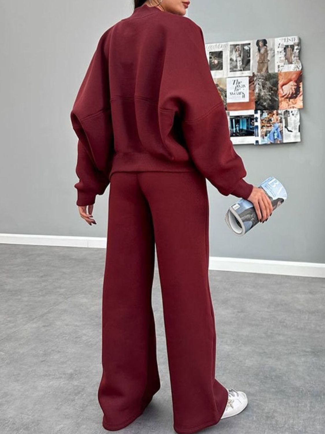 Baseball Collar Zip Up Top and Drawstring Paants Set by Wild and Free Boutique