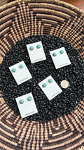KINGMAN TURQUOISE ROUND STUD EARRINGS BY ESTHER WHITE by The Sterling Spur