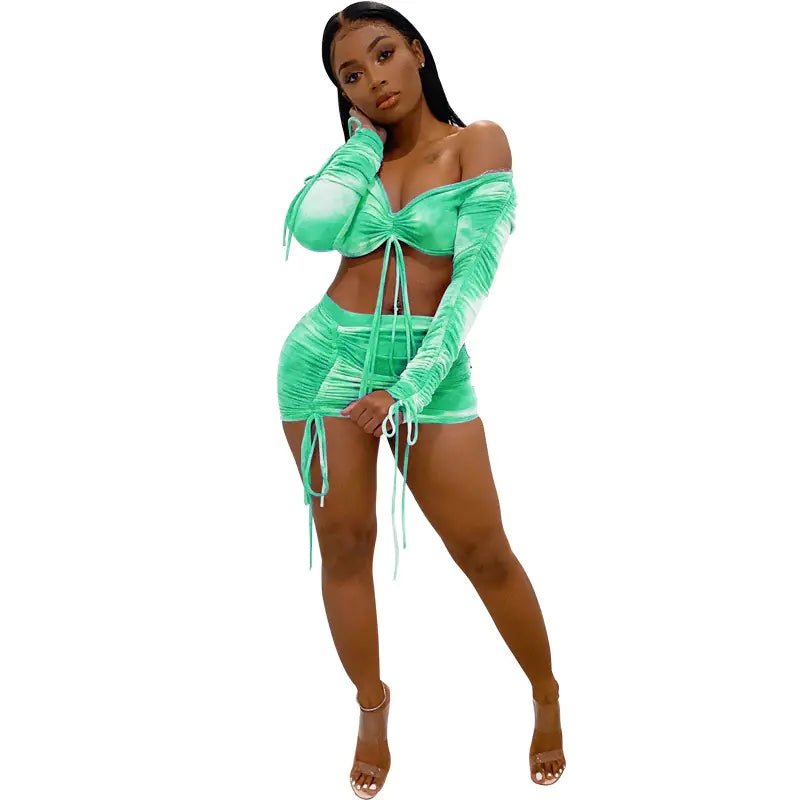 Women's Two-Piece Dress Set with Print by Trendy Attic Store01