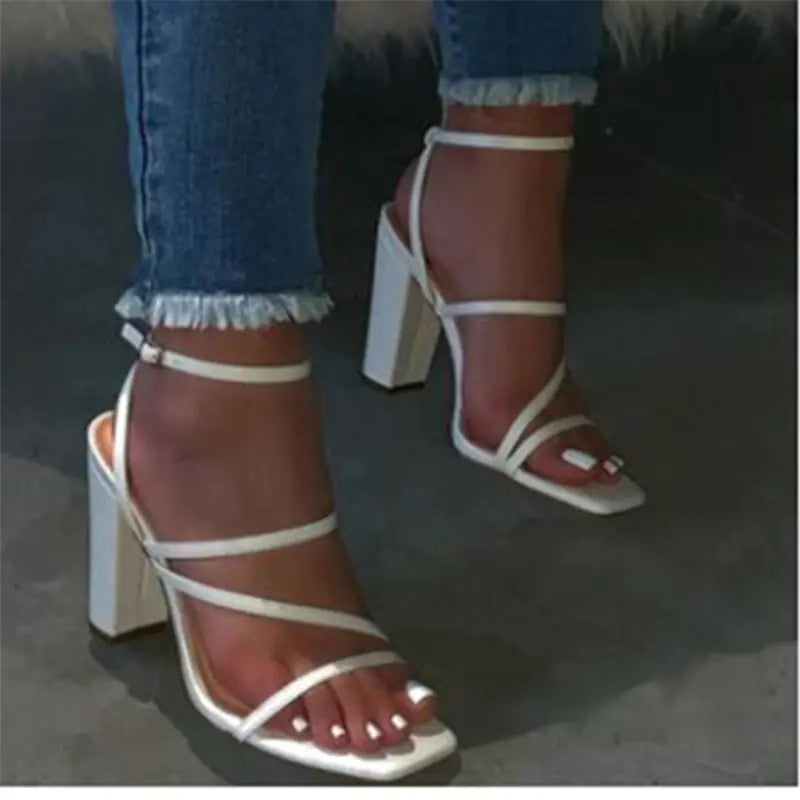 Fashion Women's Sandals and Slippers with Thick Heel by Trendy Attic Store01