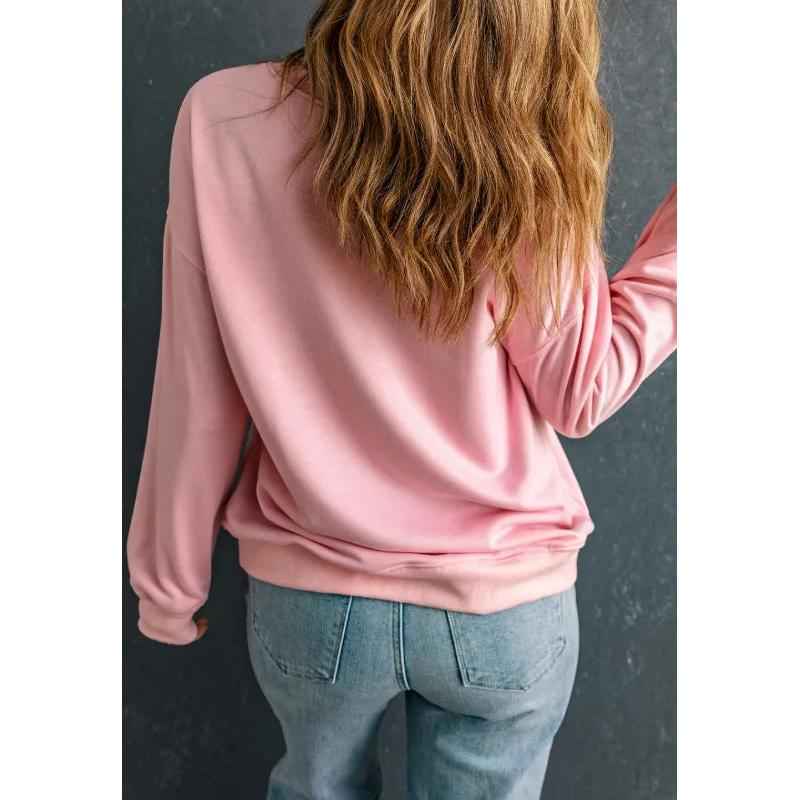 Valentine’s Day XOXO Round Neck Drop Shoulder Sweatshirt by Wild and Free Boutique