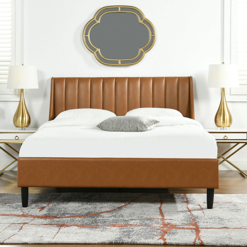 Aspen - Vertical Tufted Modern Headboard Platform Bed Set by Unique Piece Furniture