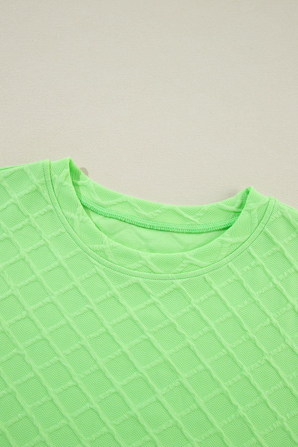 Light Green Checkered Textured Tee and Drawstring Shorts by Wild and Free Boutique