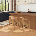 Sven - Modern Minimalist Low Back Counter Stool - Natural Blonde Ash by Unique Piece Furniture
