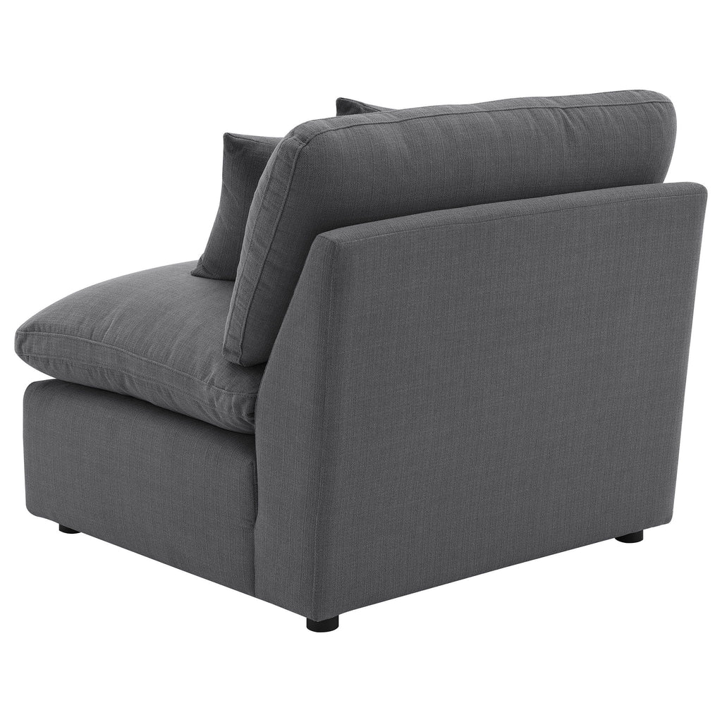 Hobson Upholstered Armless Chair Charcoal by Unique Piece Furniture