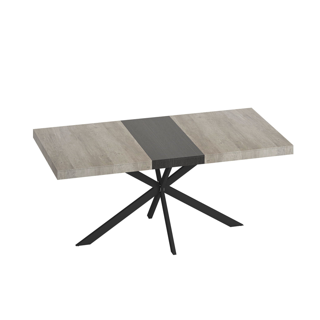 Retro Rectangular Stretch Dining Table With Embossed Center Plate by Unique Piece Furniture