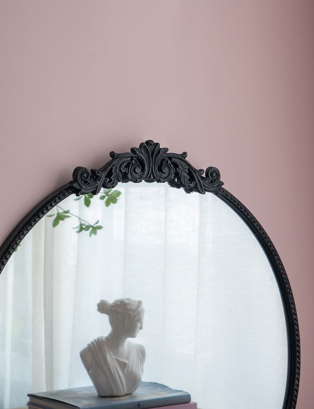 Classic Design Mirror With Baroque Inspired Frame For Bathroom, Entryway Console Lean Against Wall by Unique Piece Furniture