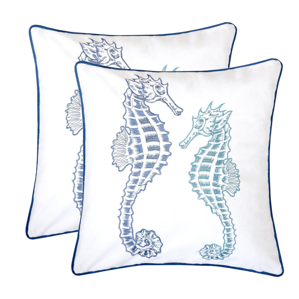 Seahorses Pillow Cover With Matching Back by Unique Piece Furniture