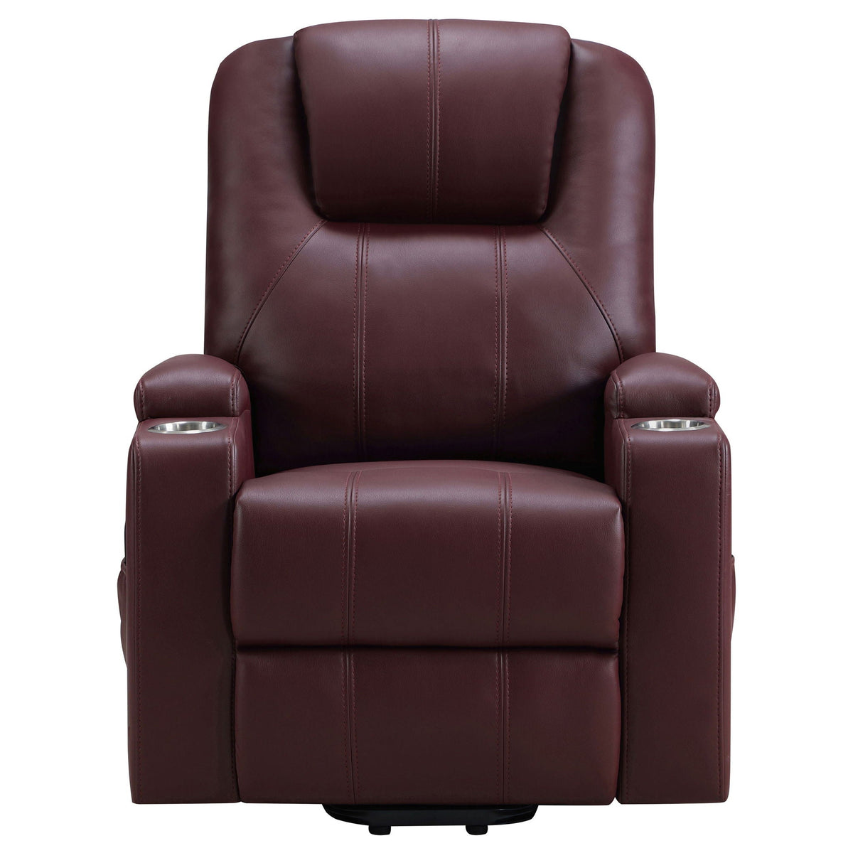 Armstrong Upholstered Power Lift Massage Recliner Wine by Unique Piece Furniture