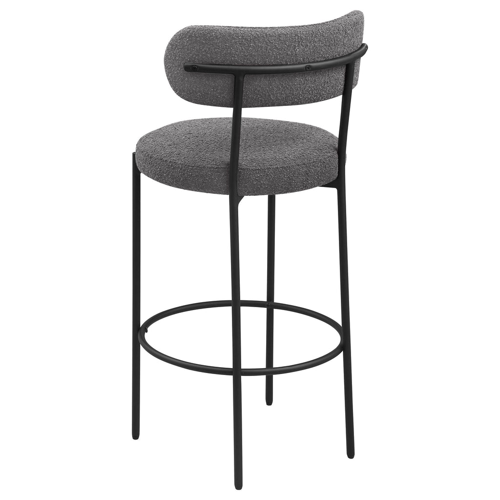 Viola Boucle Upholstered Bar Chair Grey (Set of 2) by Unique Piece Furniture