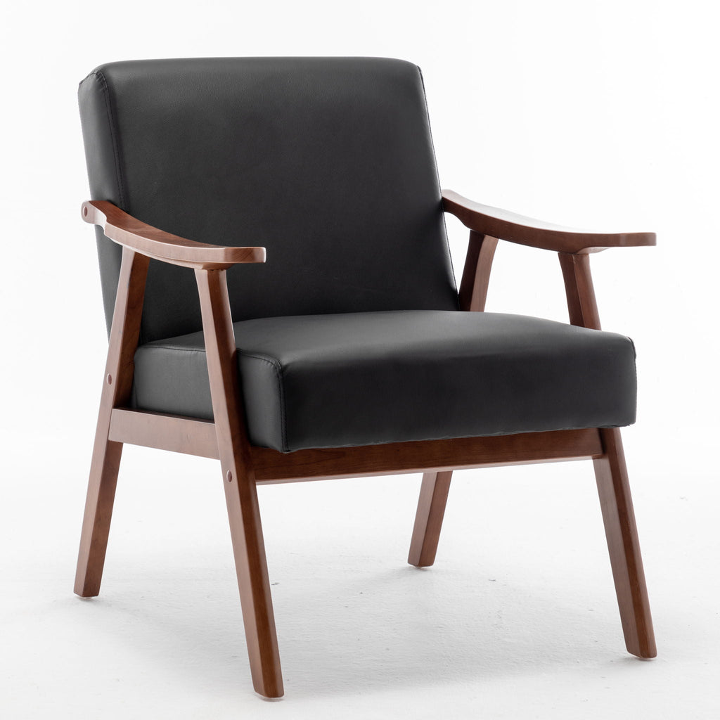 Mid Century Modern Accent Chair With Solid Wood Frame And Extra Thick Backrest by Unique Piece Furniture