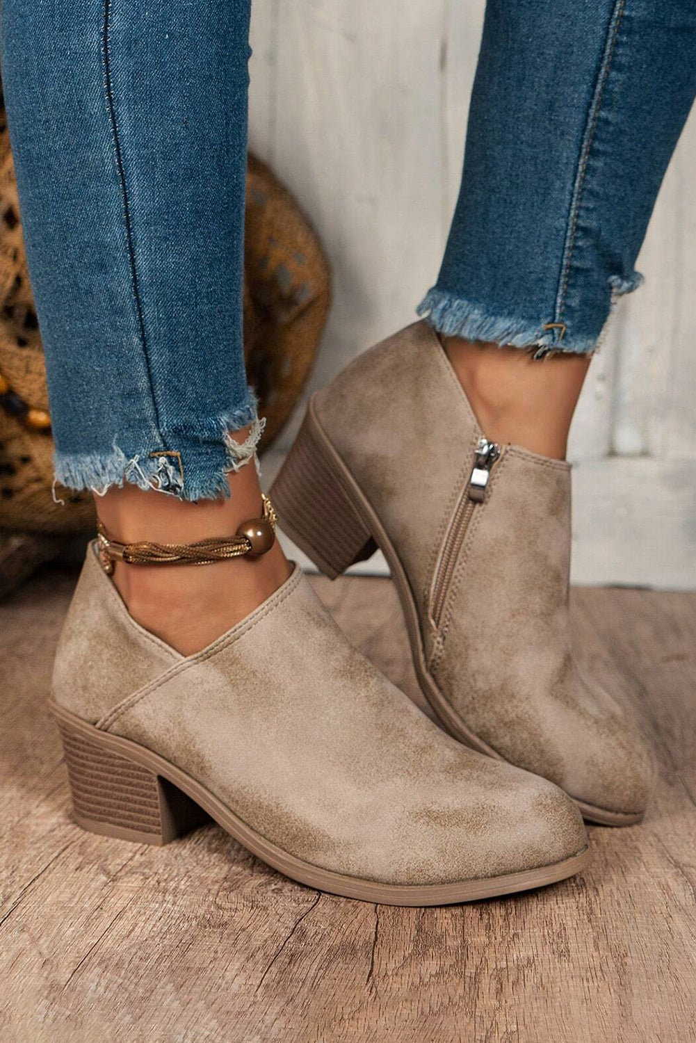 Coffee Suede Casual Ankle Boots by Wild and Free Boutique