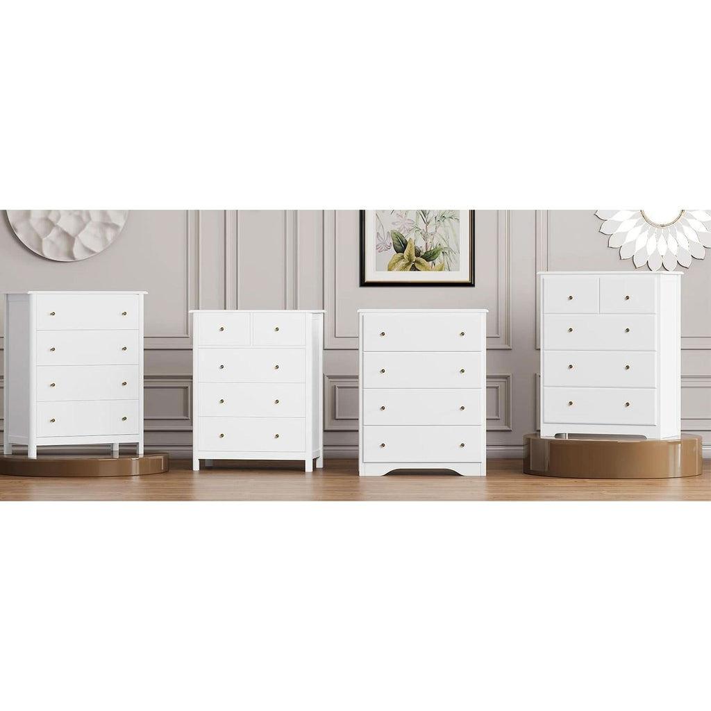 White Five Drawer Dresser For Bedroom Organization by ShipItFurniture