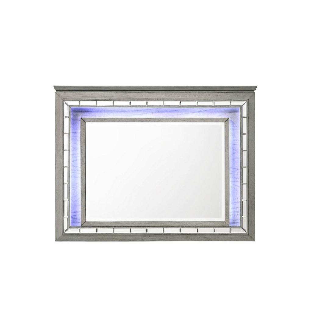 Antares - Mirror With LED - Light Gray by Unique Piece Furniture