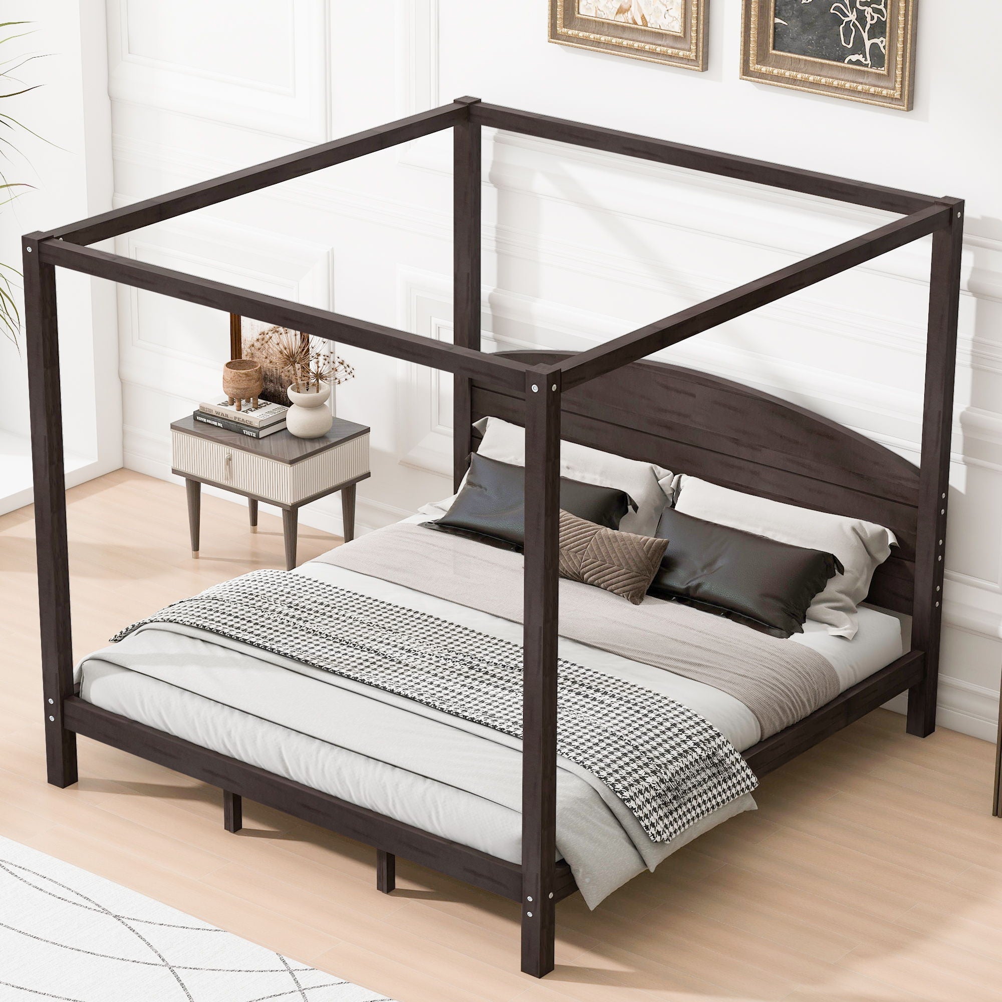 anopy Platform Bed With Headboard And Support Legs by Unique Piece Furniture