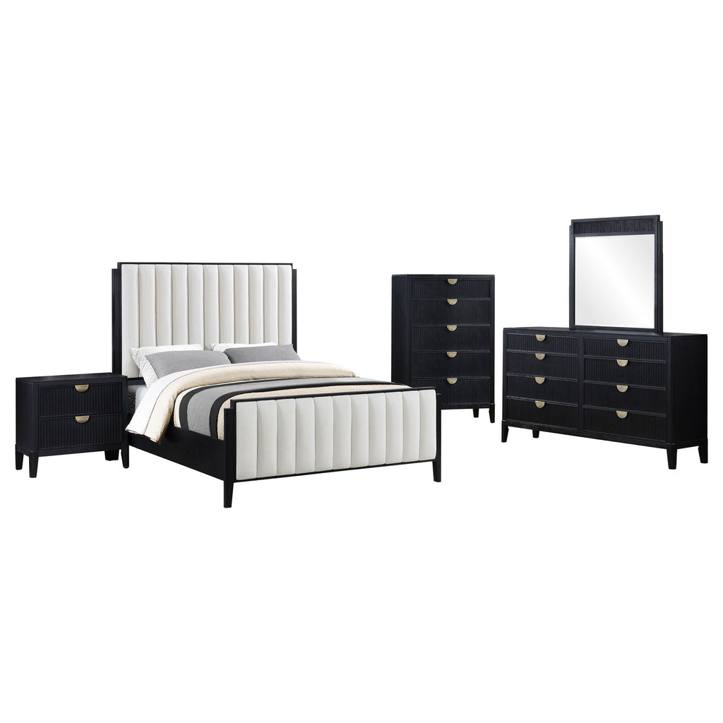 Brookmead 5-piece Upholstered Queen Bedroom Set Black by Unique Piece Furniture