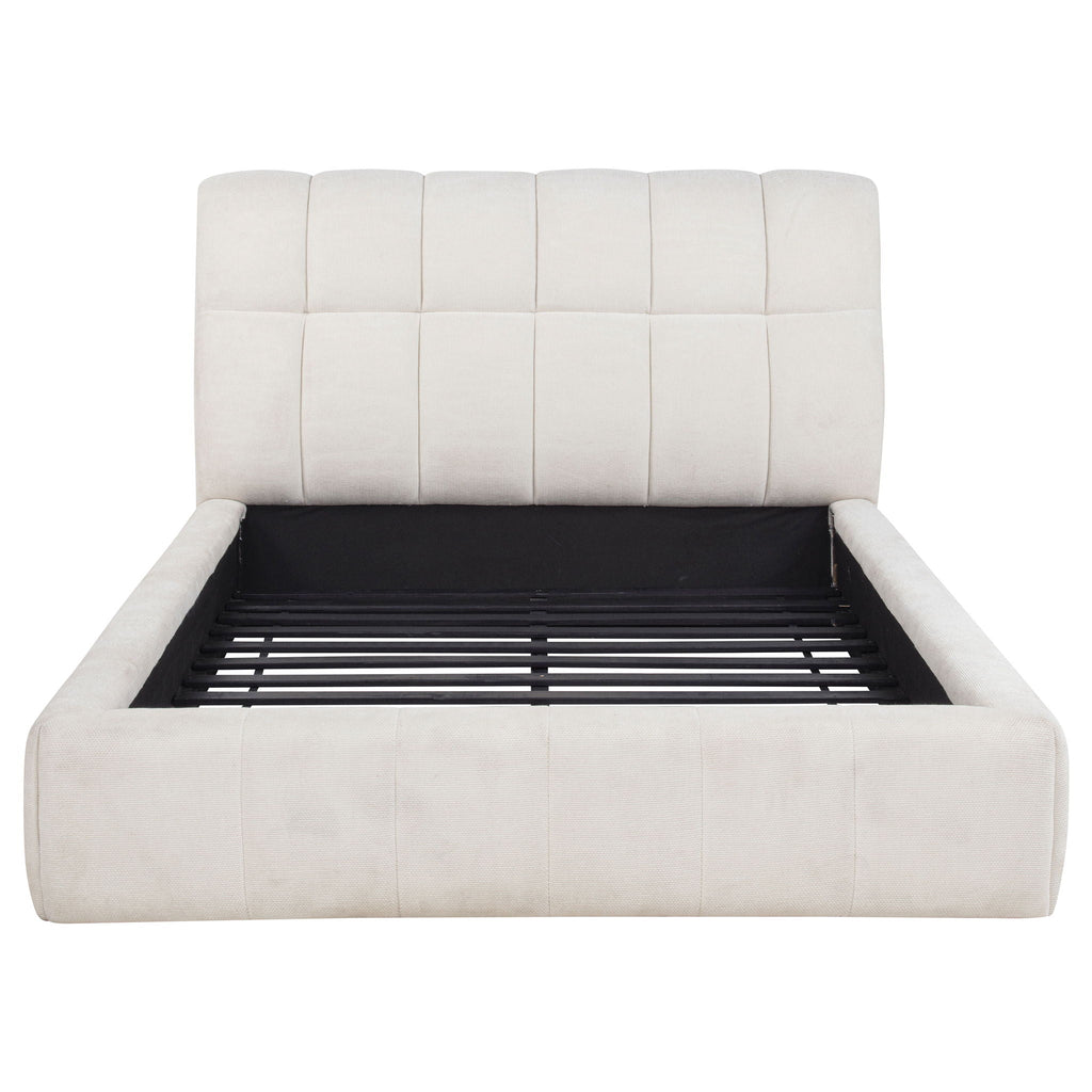 Nollet 48-inch Upholstered Queen Panel Platform Bed Cream by Unique Piece Furniture