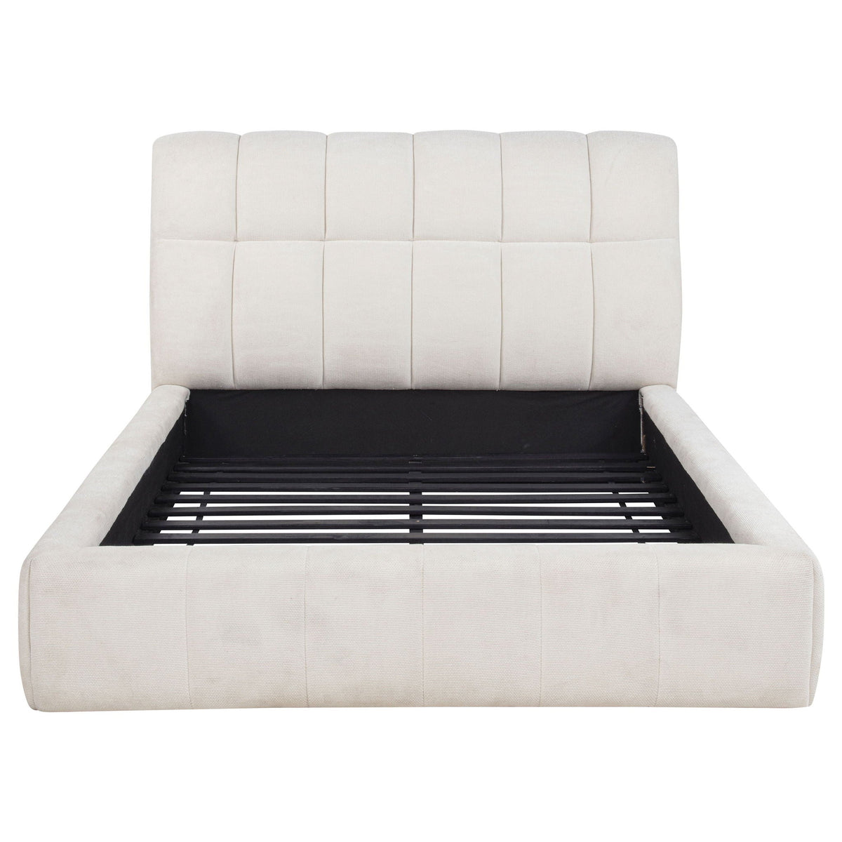Nollet 48-inch Upholstered Queen Panel Platform Bed Cream by Unique Piece Furniture