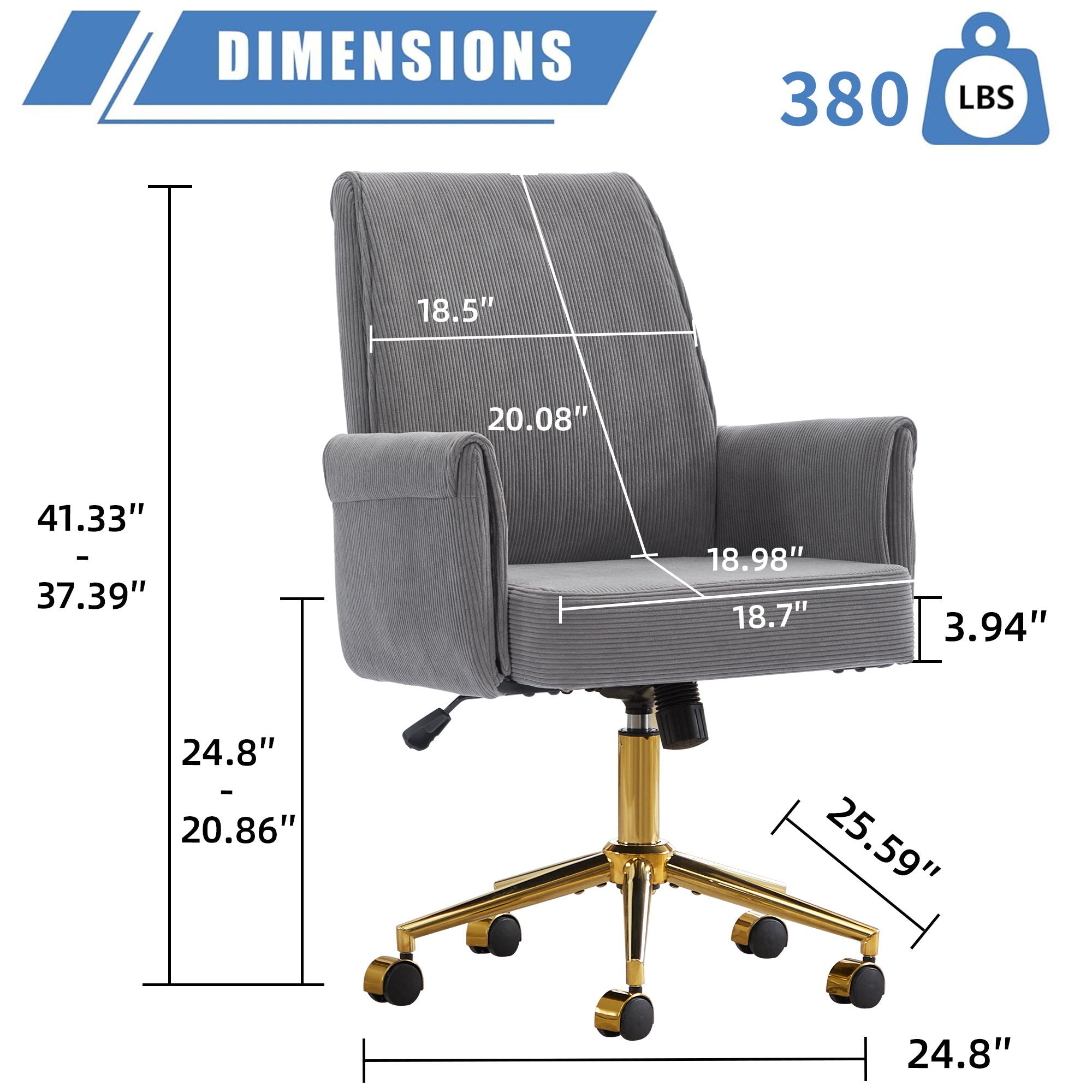 Ergonomic Mid Back Office Chair by Unique Piece Furniture