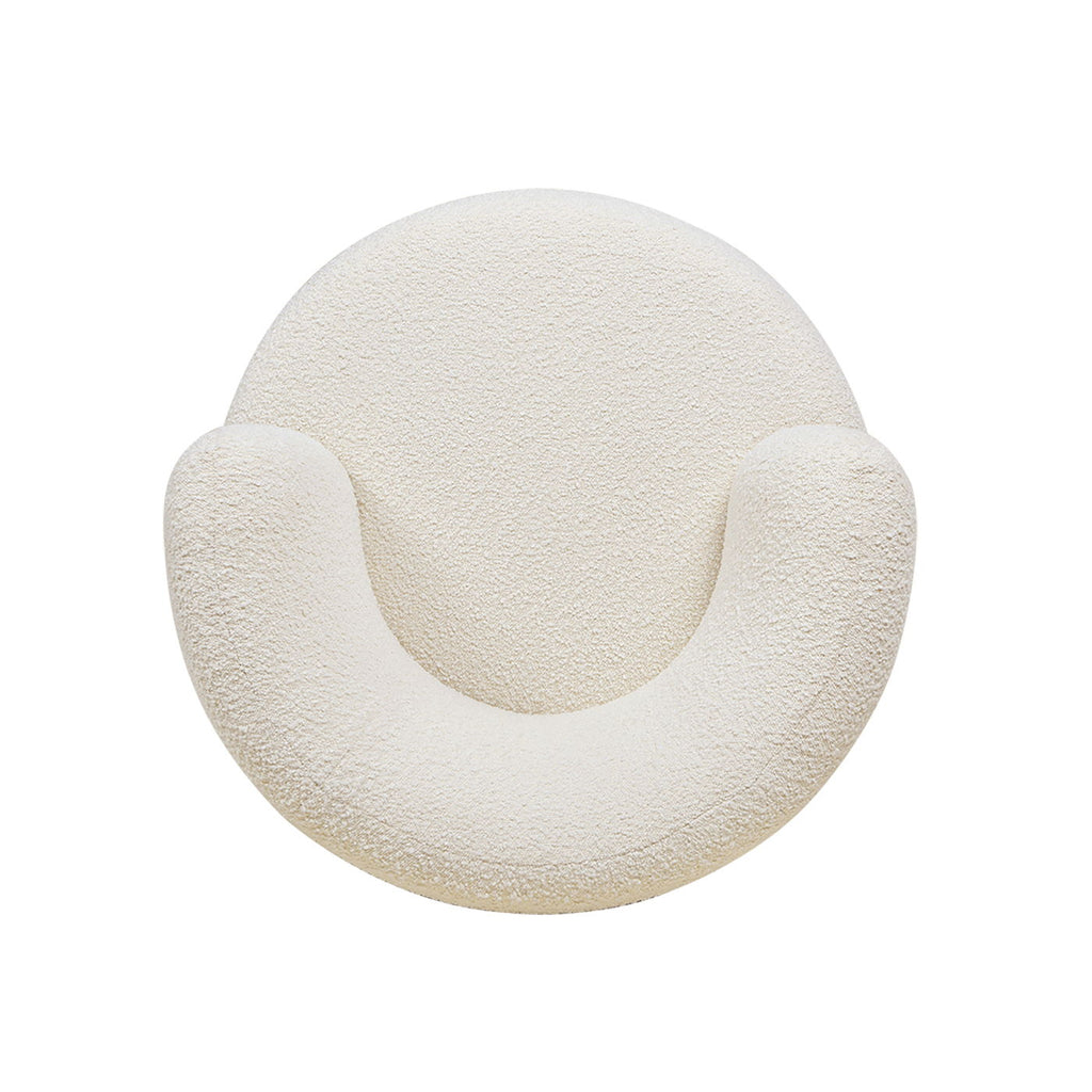 Fuji - 360 Swivel Low Barrel Back Accent Chair - Ivory White by Unique Piece Furniture
