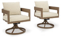 Serene Bay - Swivel Chair With Cushion (Set of 2) - Dark Brown / White by Unique Piece Furniture