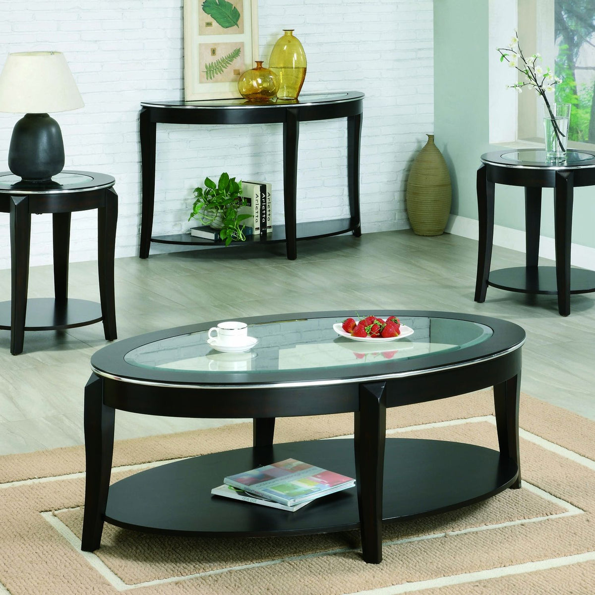 Table Set, Coffee, End, Side, Accent, Living Room, Transitional (Set of 3) by Unique Piece Furniture