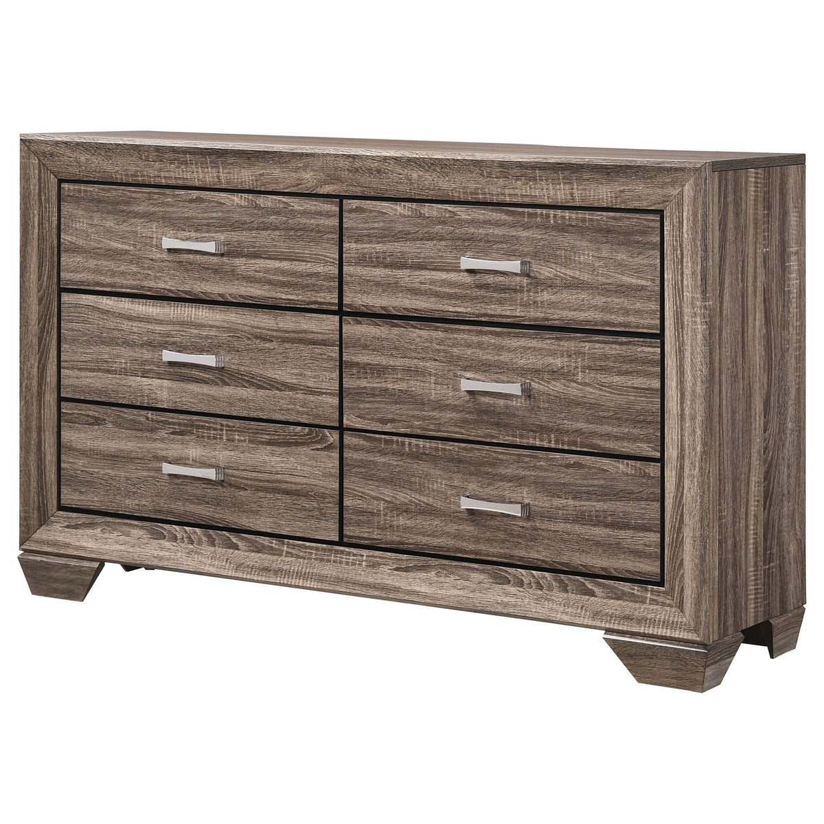 Kauffman 6-drawer Dresser Washed Taupe by Unique Piece Furniture