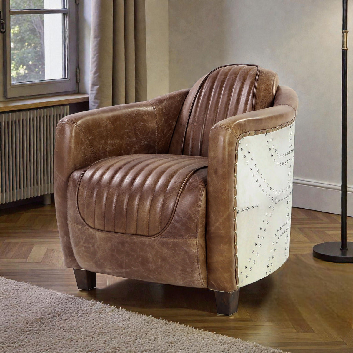 Brancaster - Grain Leather Chair - Brown by Unique Piece Furniture