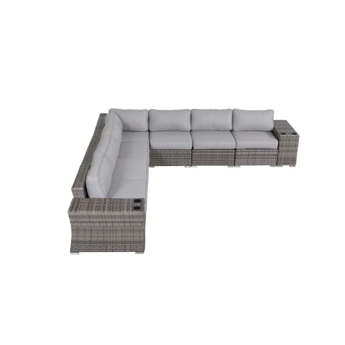 Rattan Sectional Sofa Set With Cushions by Unique Piece Furniture