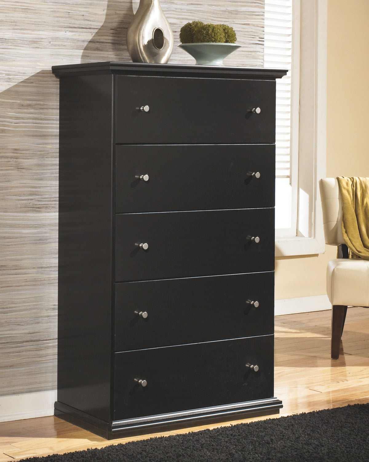 Maribel - Five Drawer Chest - Black by Unique Piece Furniture